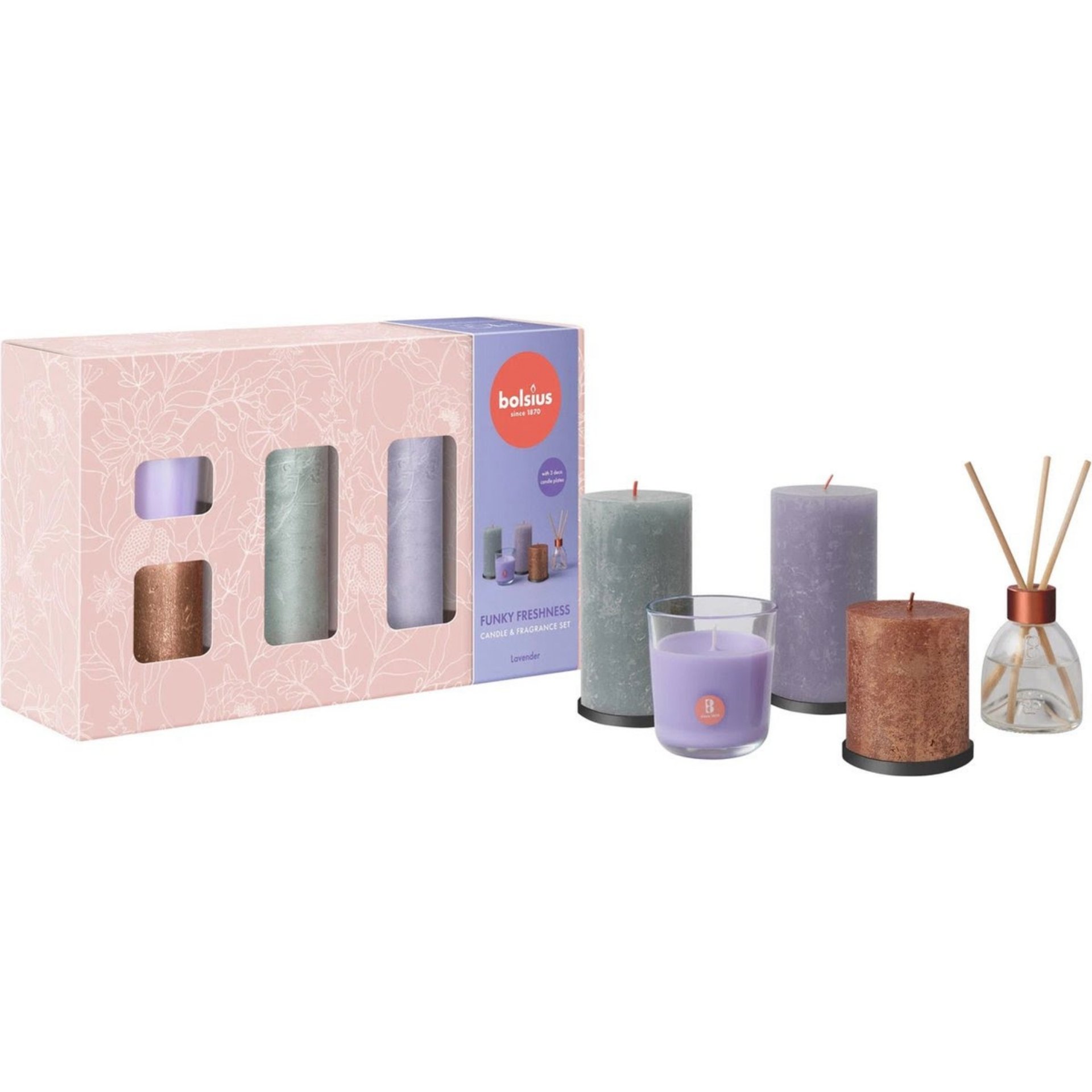 Bolsius gift set with a full-colour sleeve