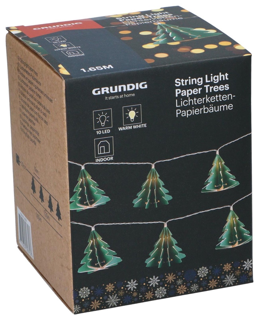 [871125230370] GRUNDIG String Light Paper Trees 10 LED Indoor