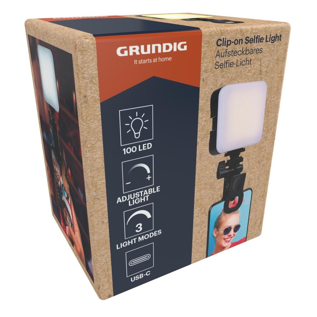 GRUNDIG Pocket Light Square Clip-On USB-C
