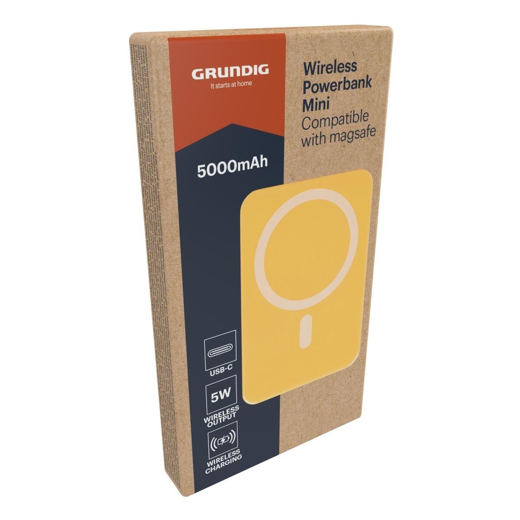 [871125235621] GRUNDIG Wireless Powerbank Mini 5000mAh Orange