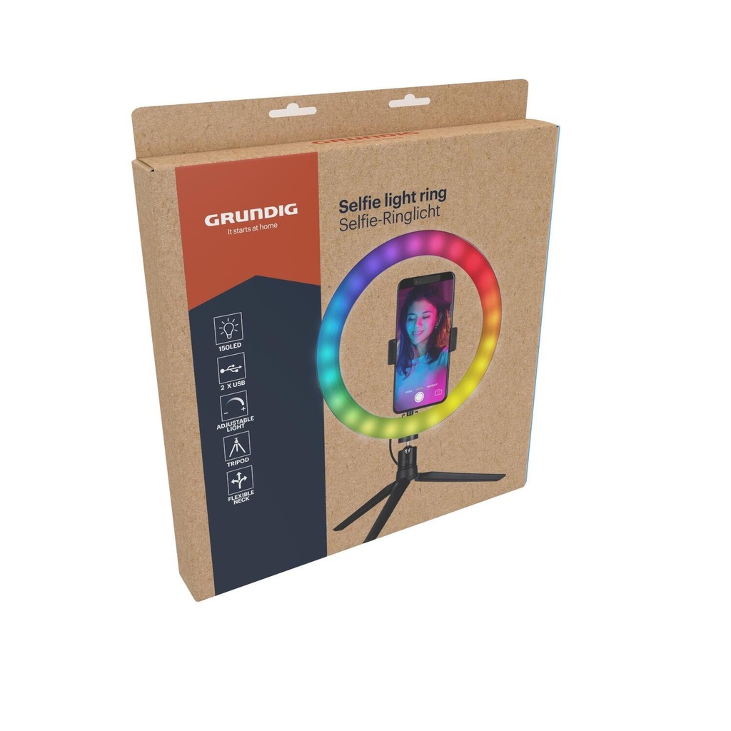 GRUNDIG Selfie Ring Light Ø25cm 150 LED RGB