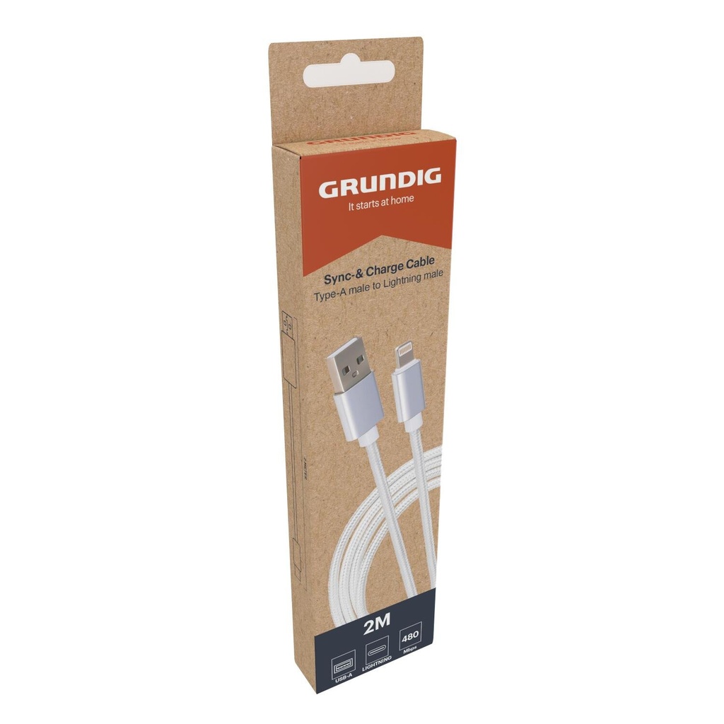 GRUNDIG USB-A to Lightning Cable 2m White