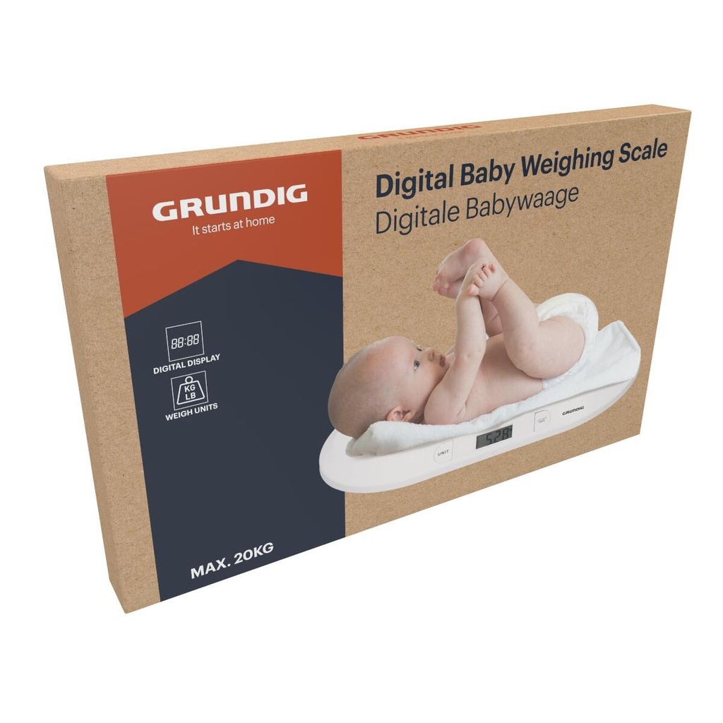 GRUNDIG Digital Baby Scale 20kg 55x32.5x3.5cm
