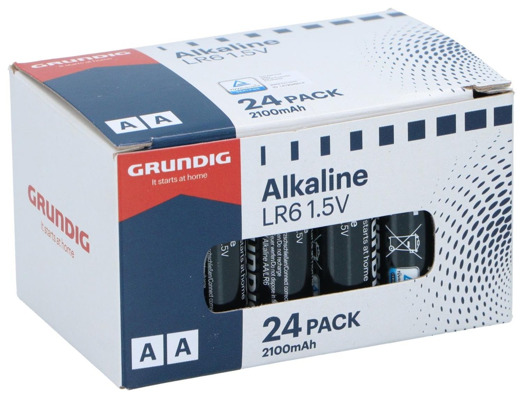 GRUNDIG Battery Alkaline AA/LR6 2100mah 24pc
