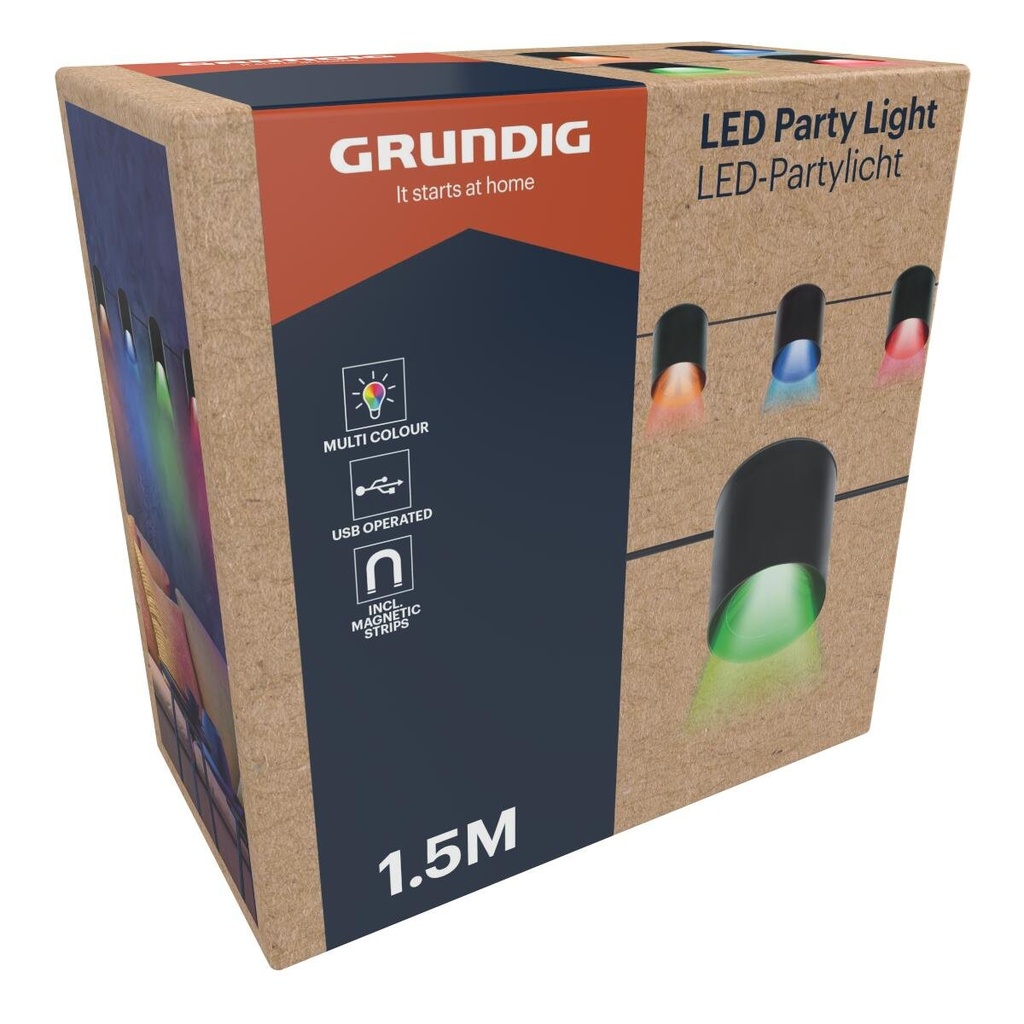 GRUNDIG Coloured LED Party Light 1.5m