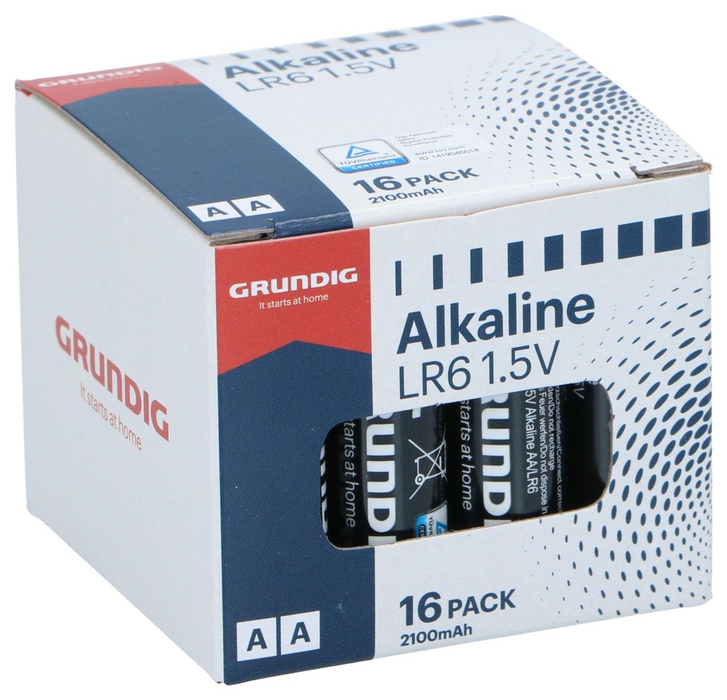 GRUNDIG Battery Alkaline AA/LR6 2100mah 16pc