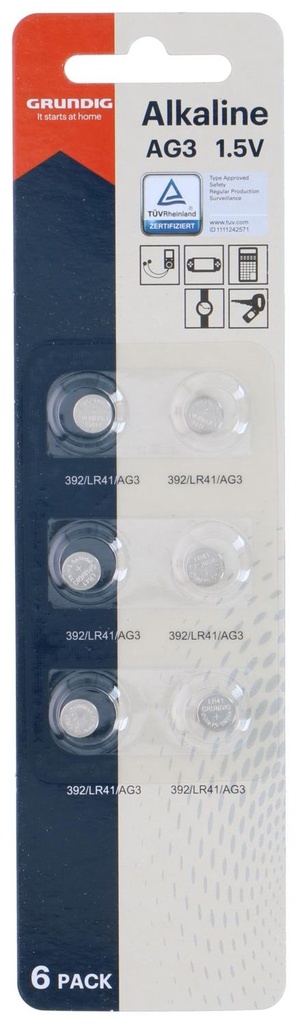 GRUNDIG Battery Buttoncell AG3 6 Pack