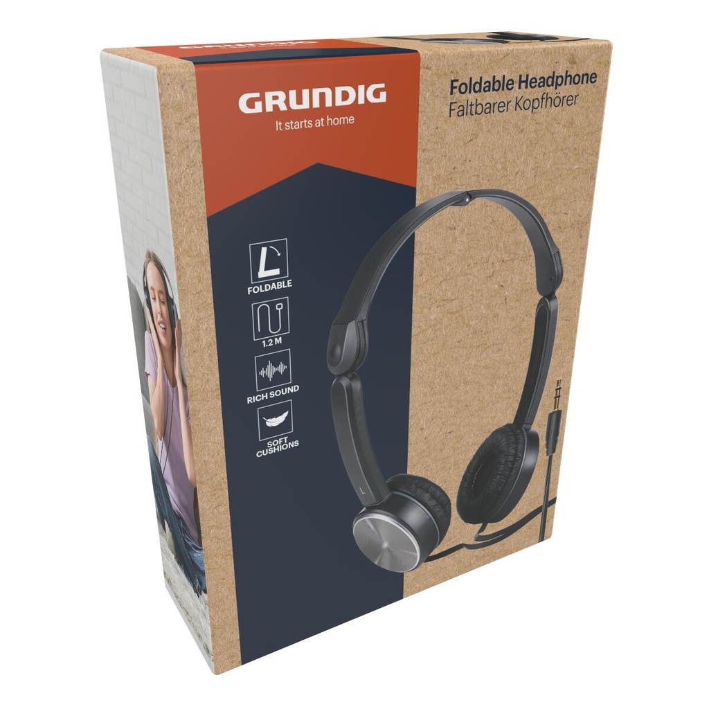 GRUNDIG Foldable Headphone AUX 147x13x5cm
