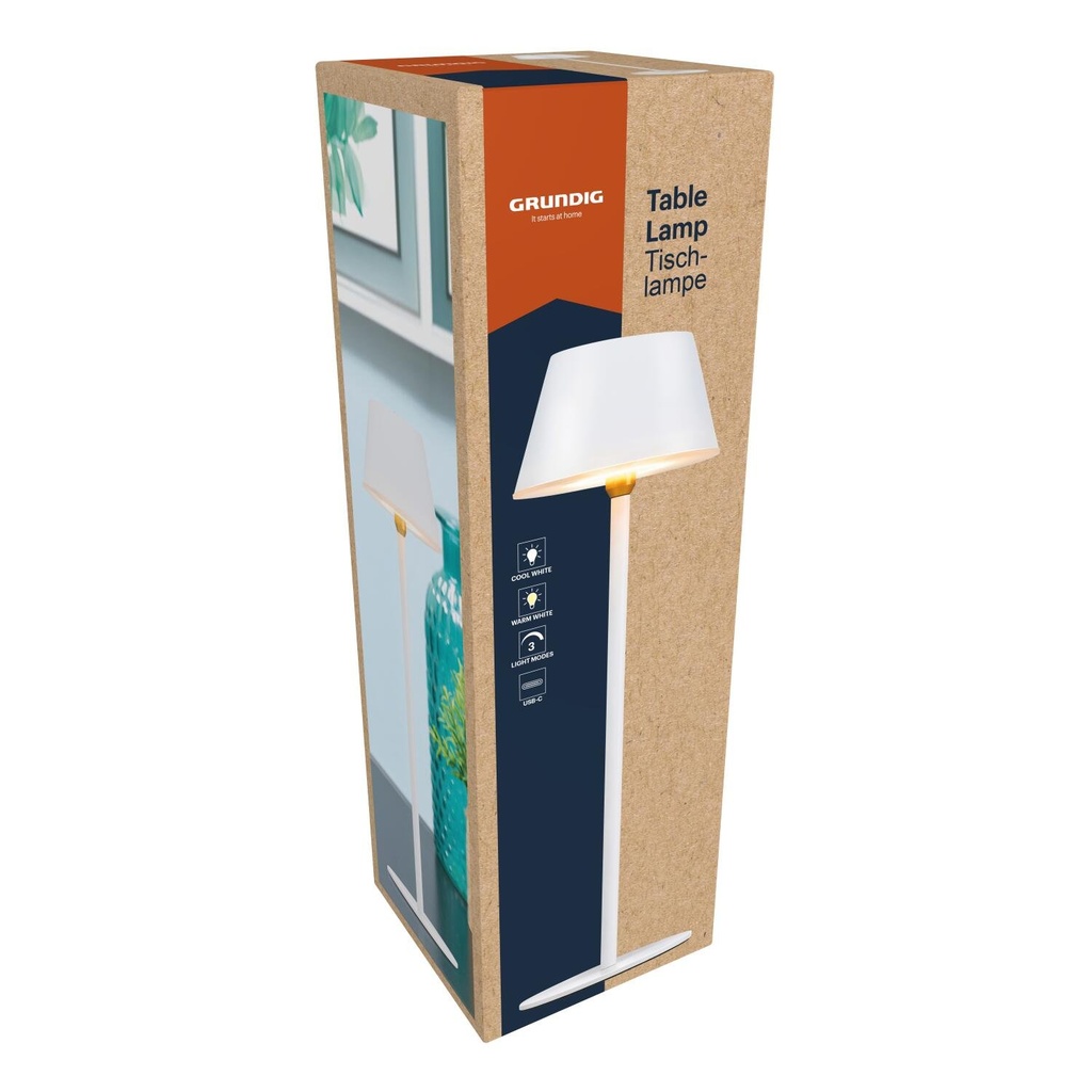 GRUNDIG Table Lamp White 10x10x32cm
