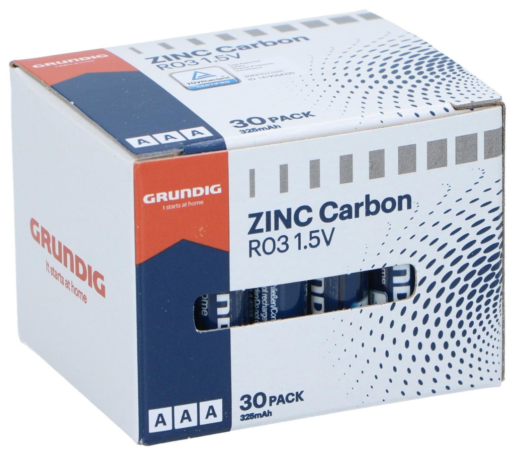 GRUNDIG Baterry Zinc AAA/R03 325mah 30pc