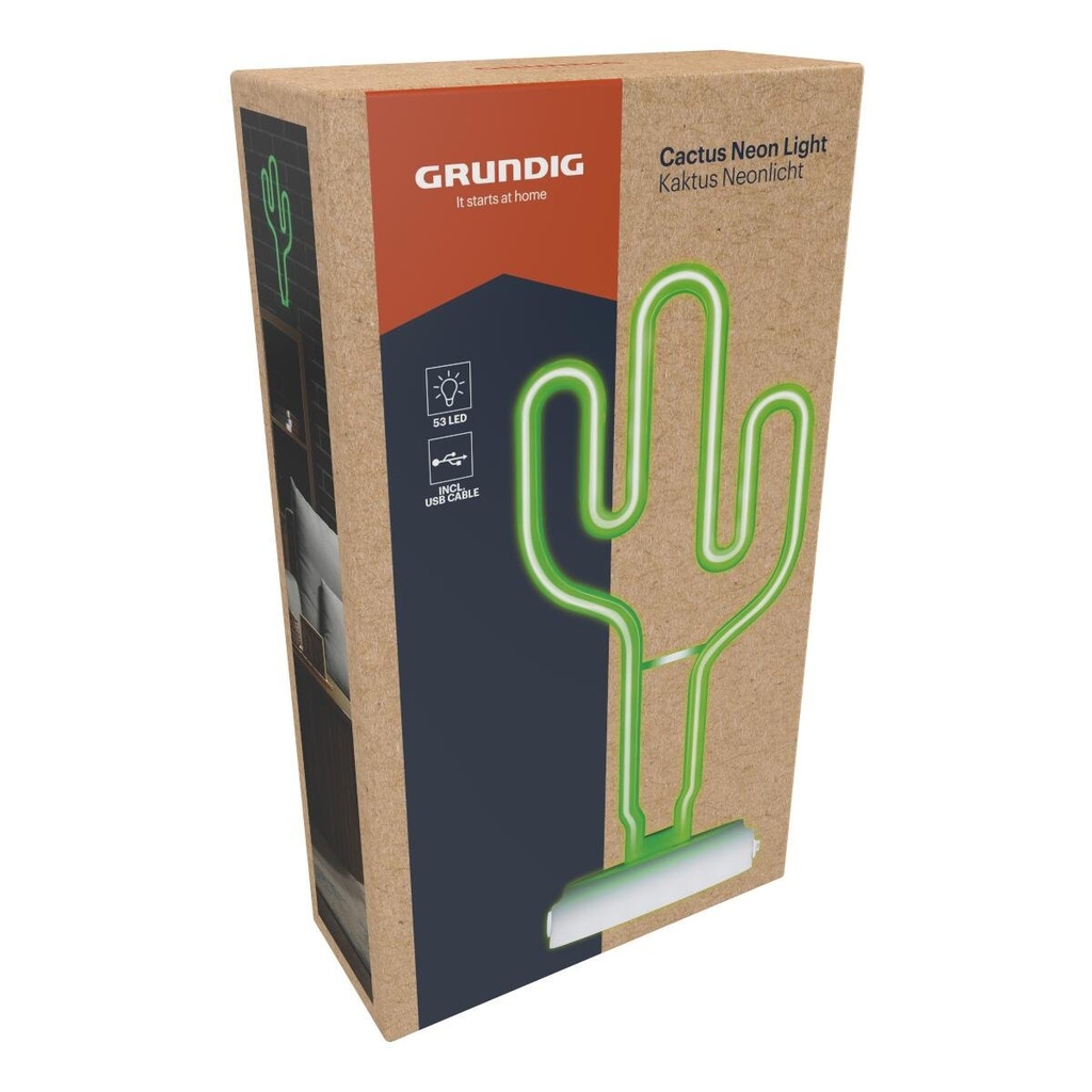 GRUNDIG Neon Cactus Lamp 53LED