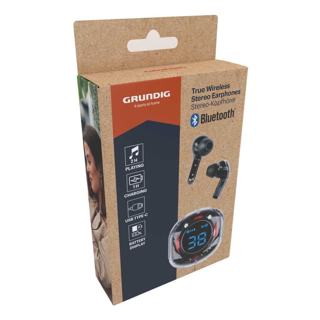 GRUNDIG True Wireless Earbuds Transparent Black