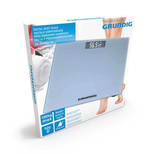 GRUNDIG Body Scale Silver 28x28cm