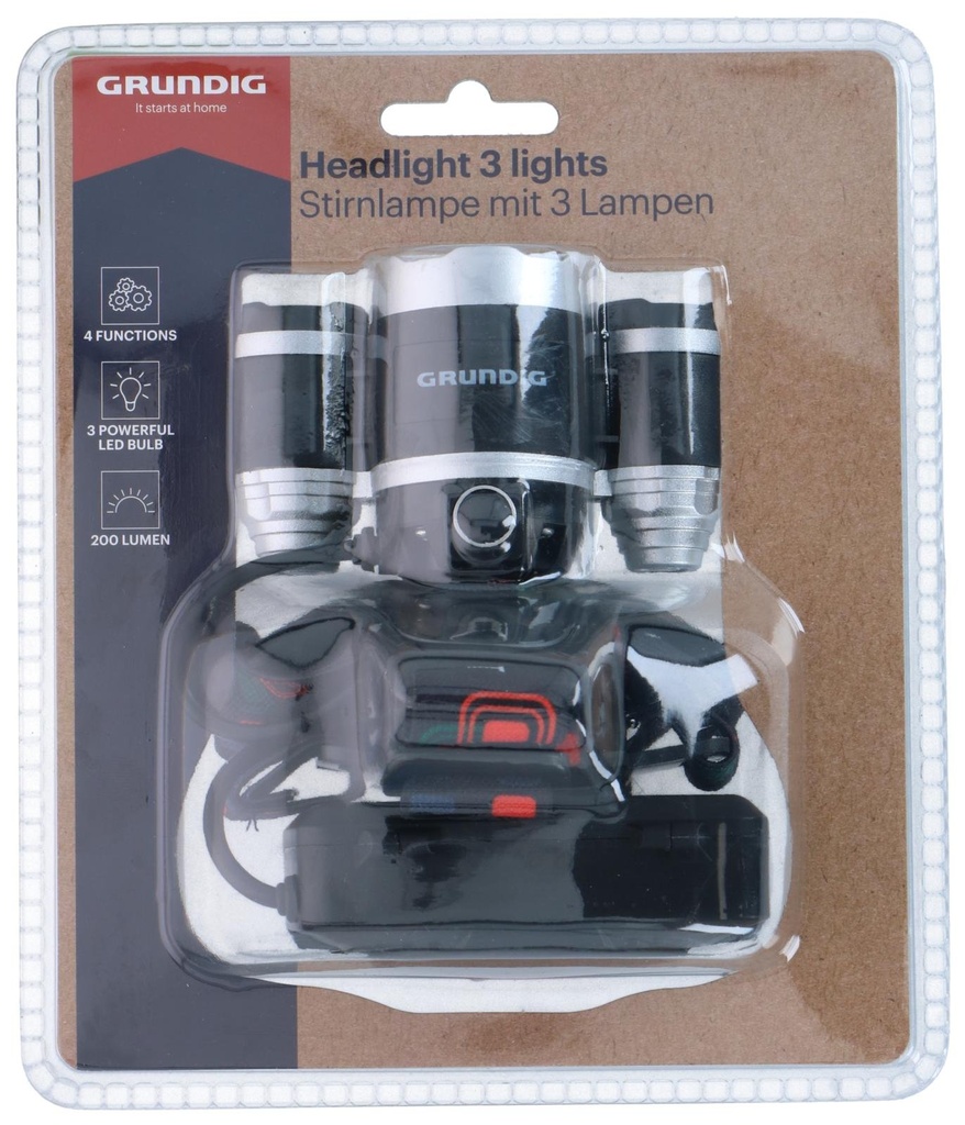GRUNDIG Headlamp LED with 3 Lights