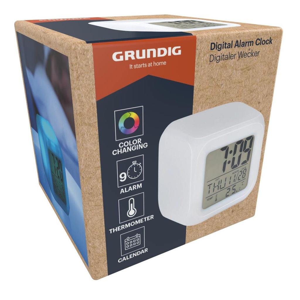GRUNDIG Digital Alarm Clock 7.8x7.8x7.8cm
