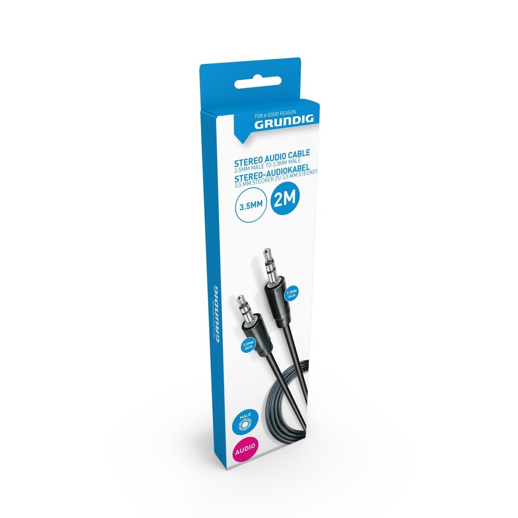 GRUNDIG Stereo Audio Cable 3.5mm 2m
