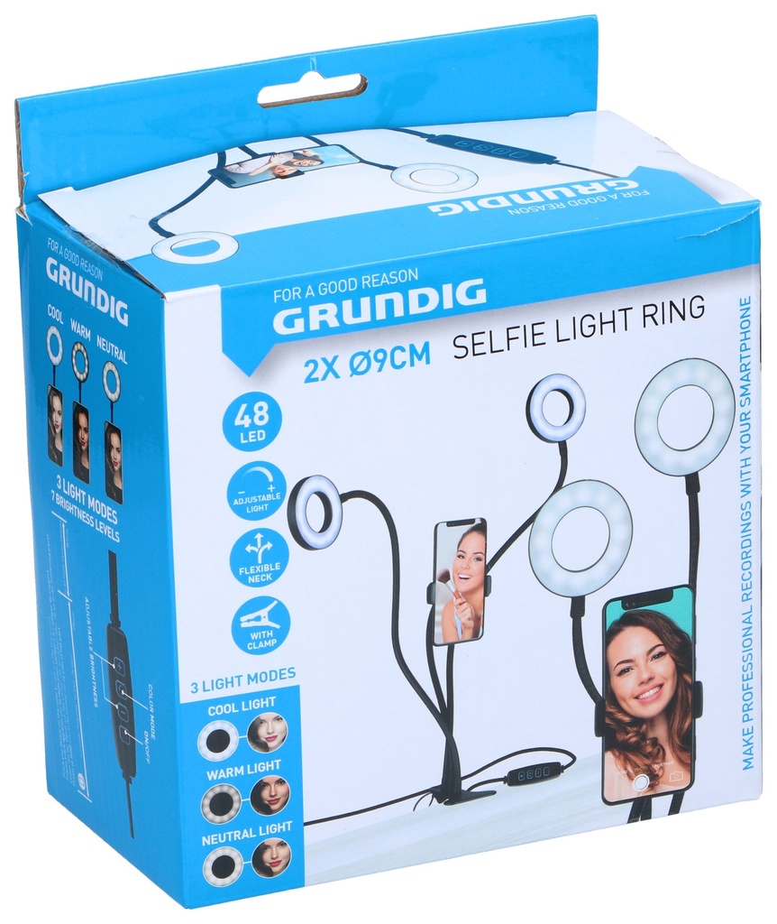 GRUNDIG Selfie Light Ring 2-in-1 for Smartphone