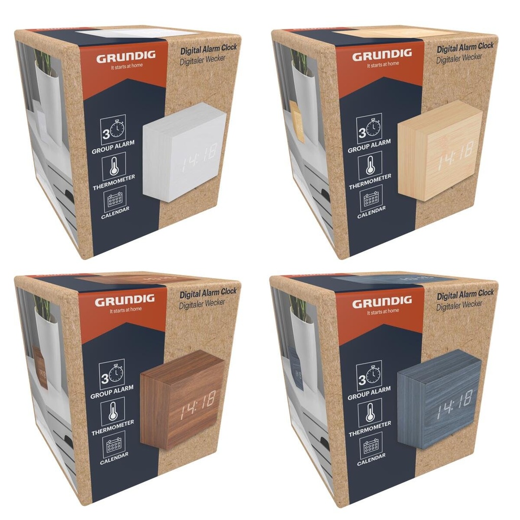GRUNDIG Digital Alarm Clock 6.3x6.3x6.3cm