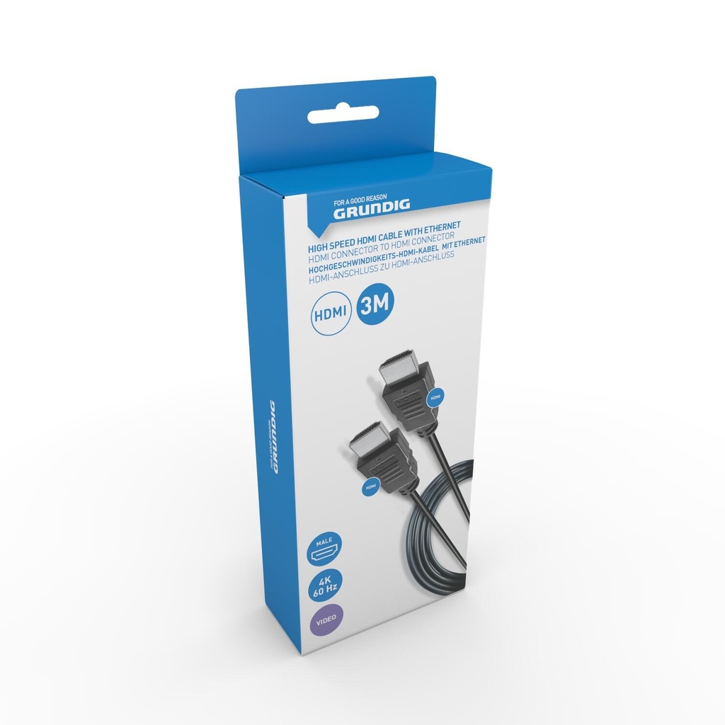 GRUNDIG HDMI Cable with Ethernet 3m 4K 60Hz