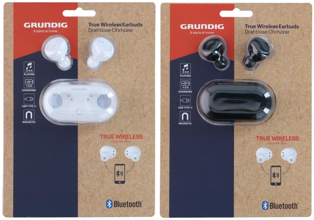 [871125226172] GRUNDIG Wireless Earbuds TWS Black/White