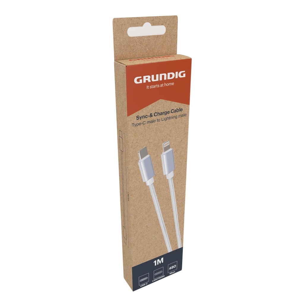 GRUNDIG USB-C to Lightning Cable 1m White