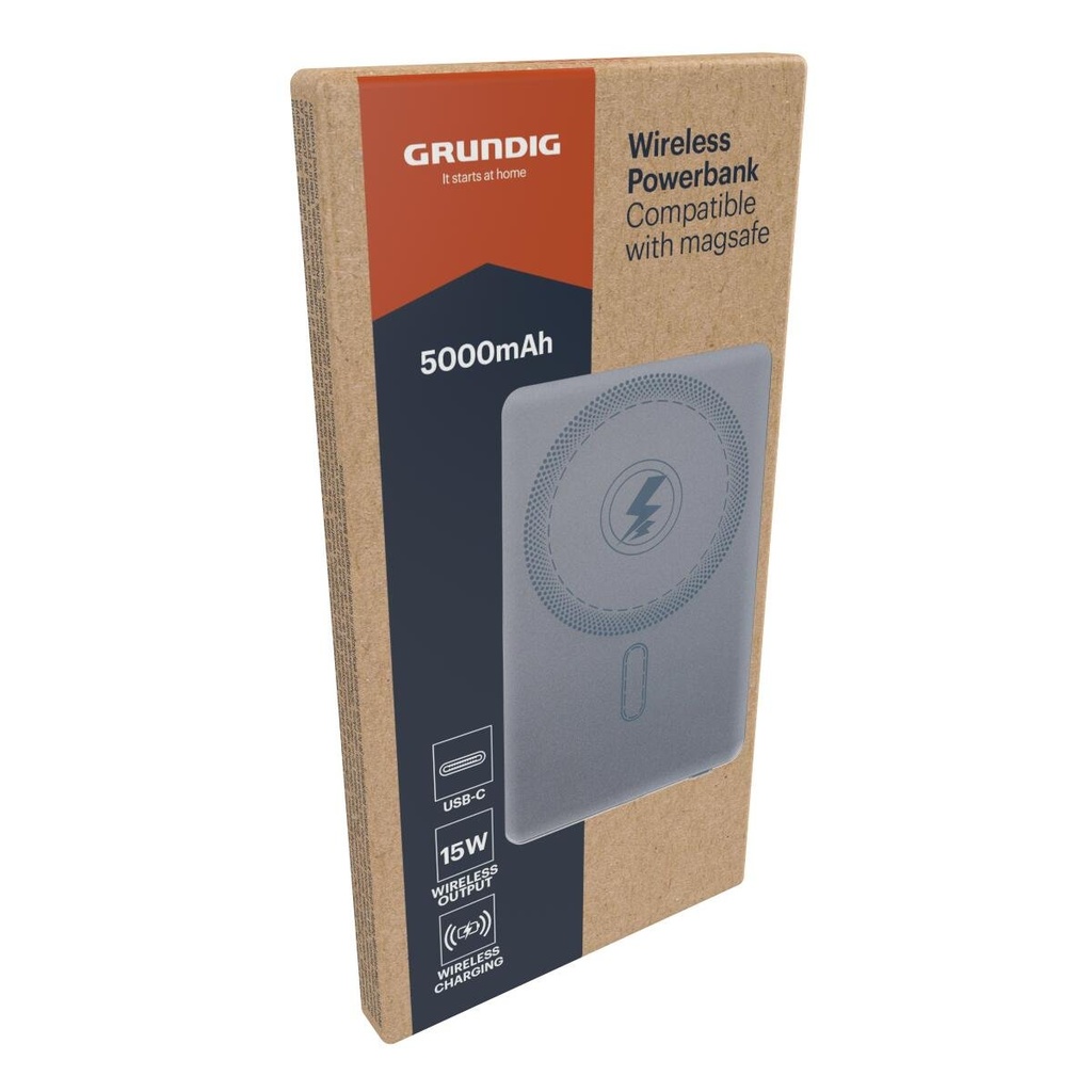 GRUNDIG Powerbank Ultra-Thin Wireless 5000mAh