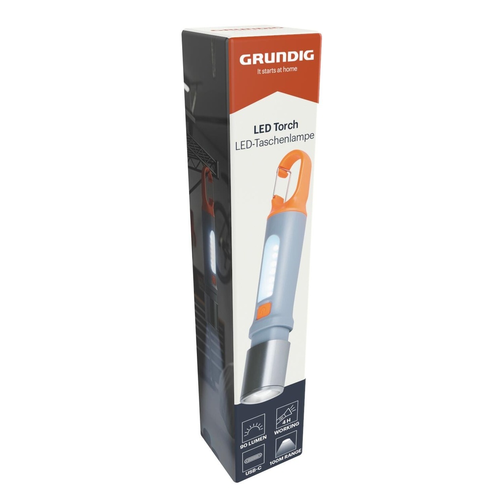 GRUNDIG Rechargeable LED Torch with Hook