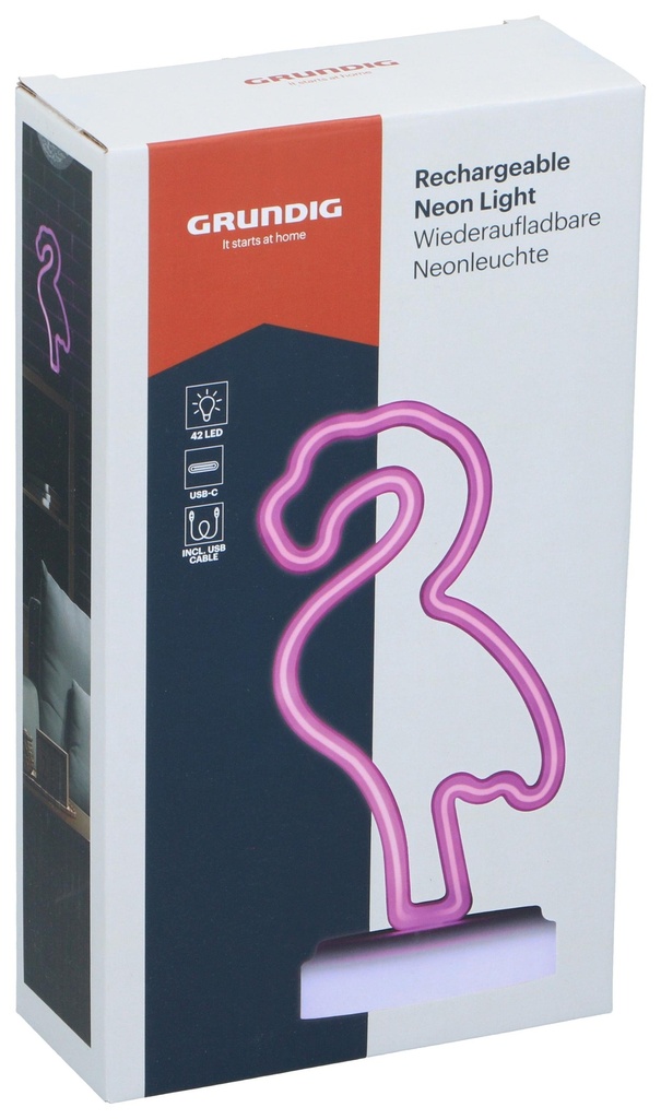 GRUNDIG Rechargeable Neon Flamingo Light