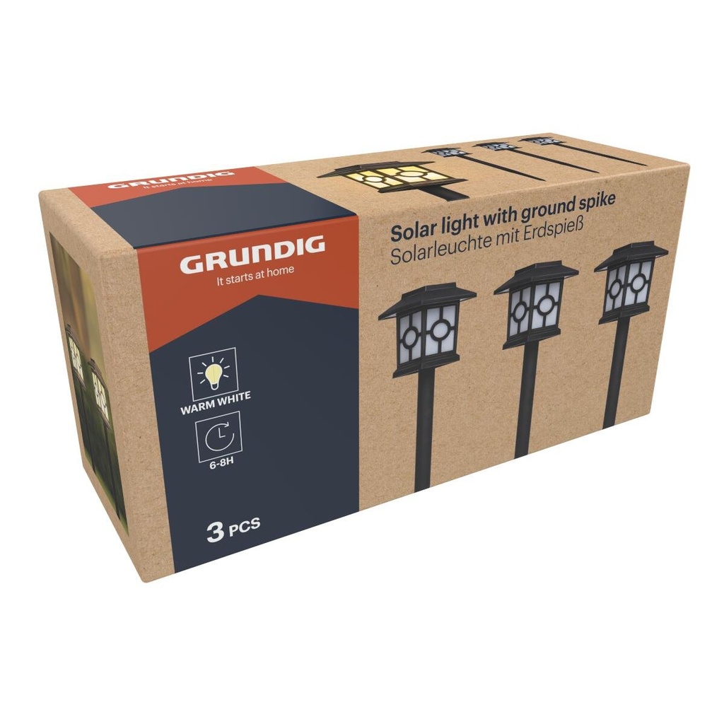 GRUNDIG Solar Garden Light With Ground Spike LED