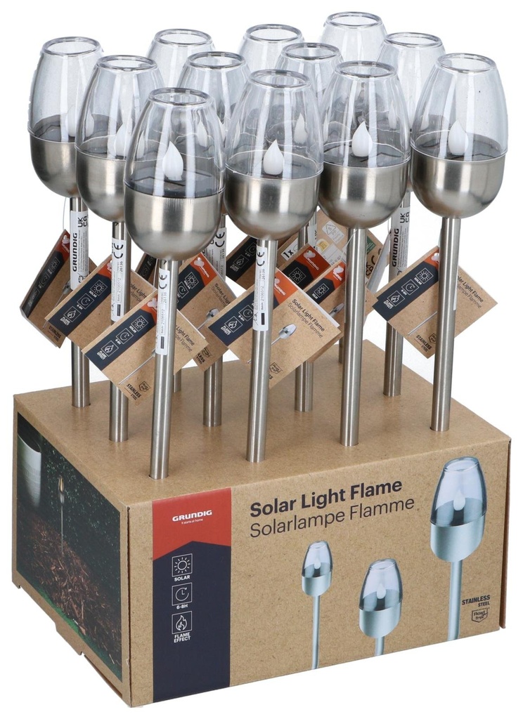 GRUNDIG Solar Garden Light Flame Effect LED