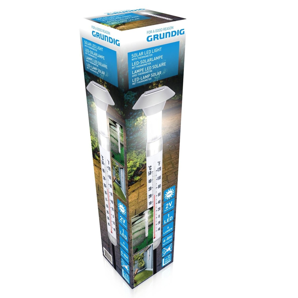 GRUNDIG Solar Garden Thermometer LED