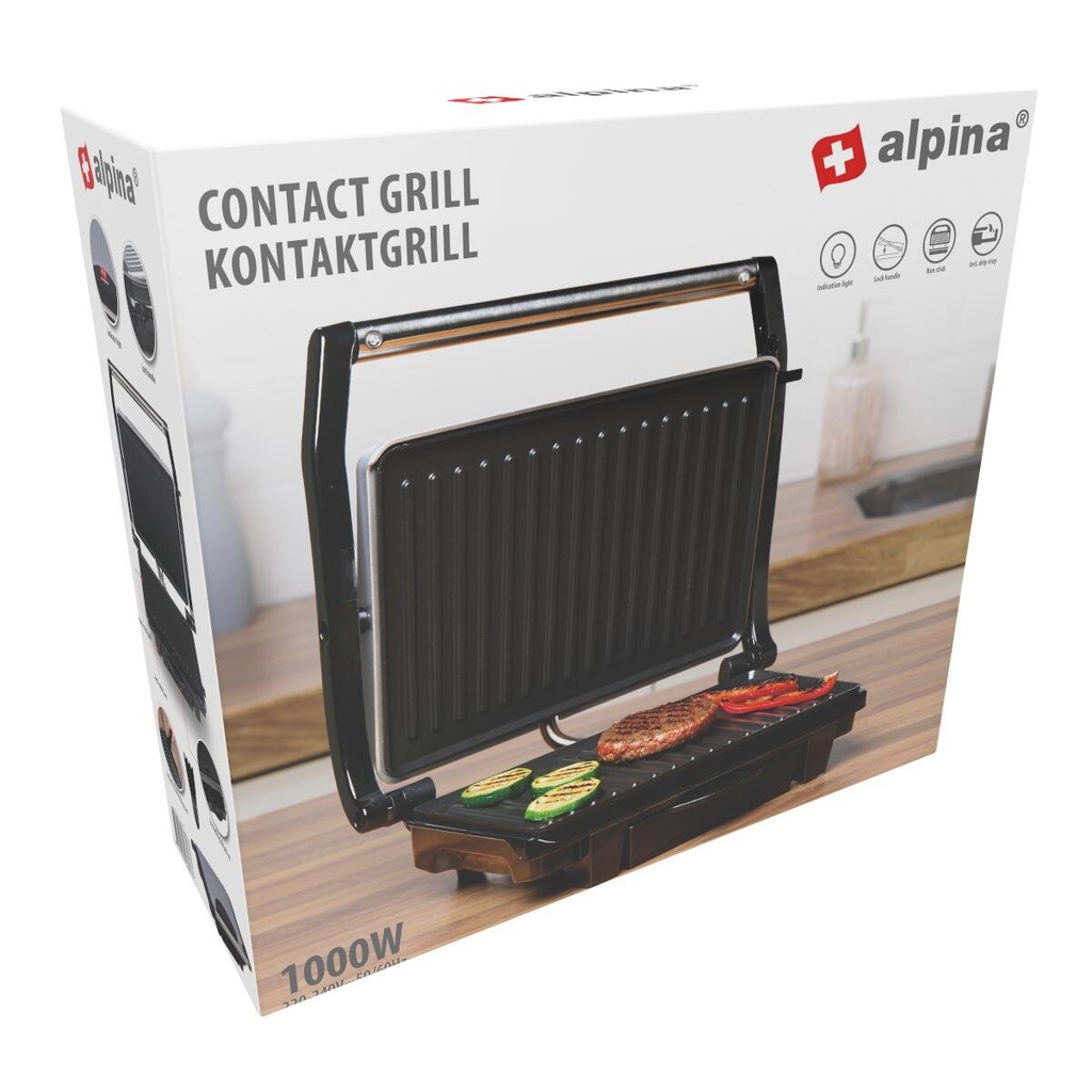 ALPINA Contact Grill 1000W Silver