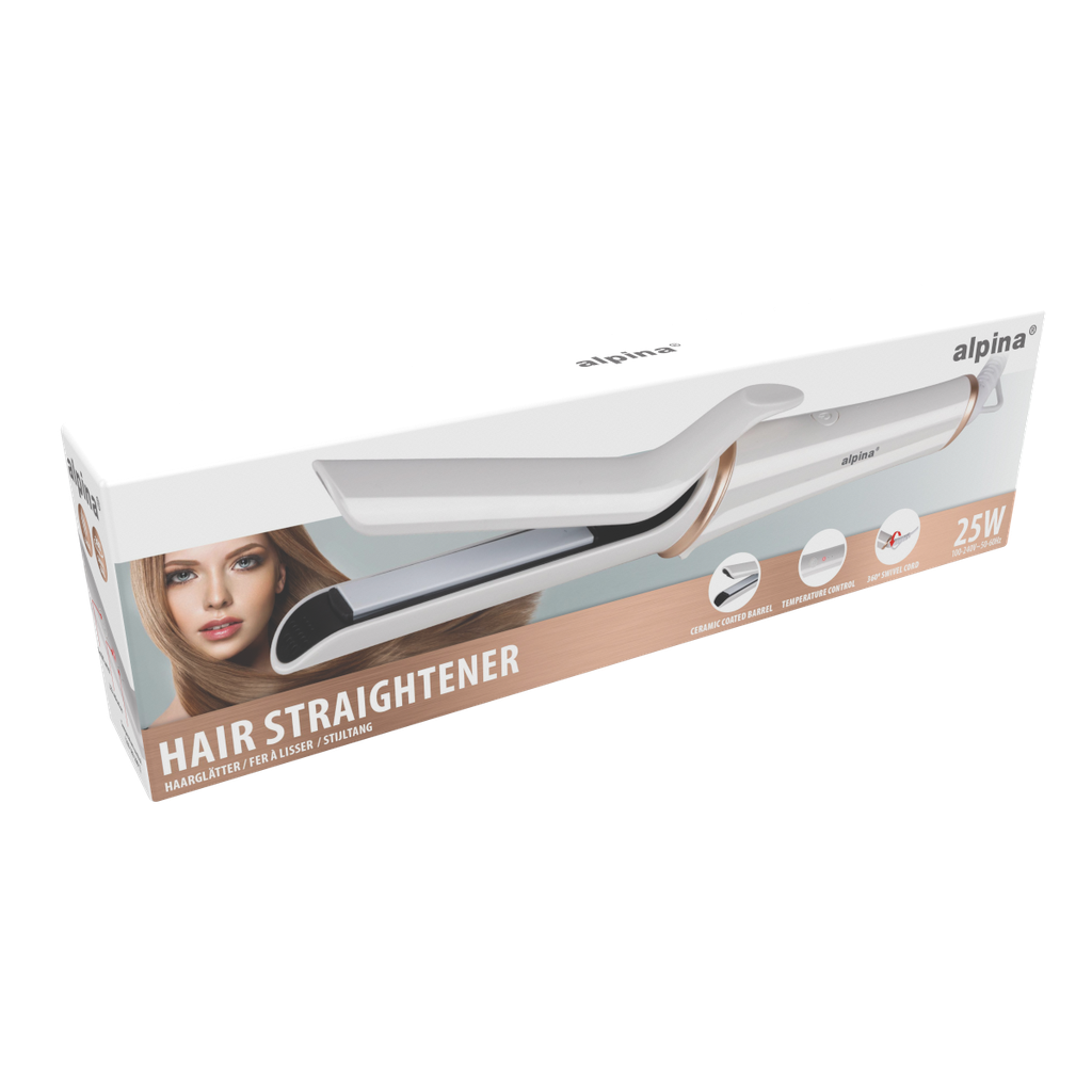 ALPINA Hair Straightener 25W with 360° Swivel Cord