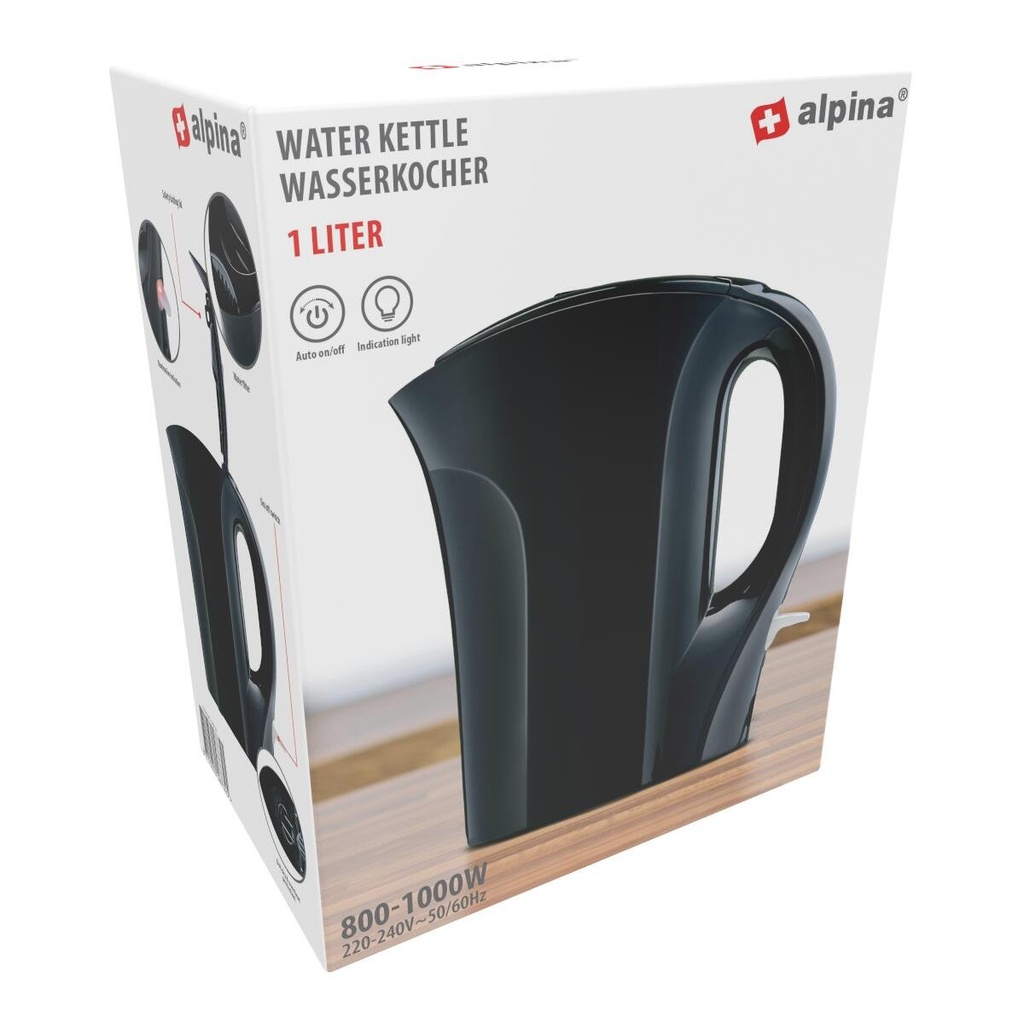 ALPINA Kettle 1L 800-1000W Black