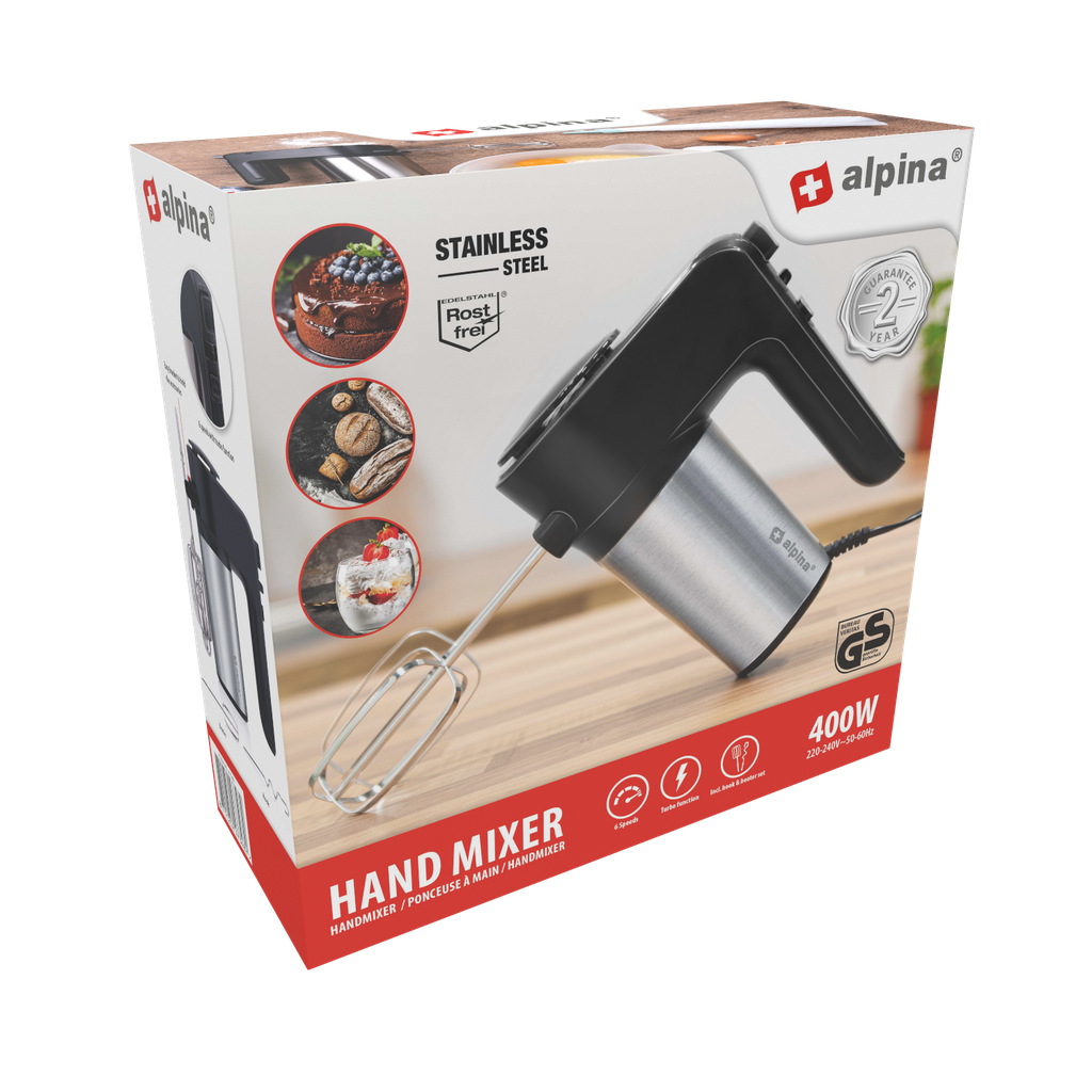 ALPINA Hand Mixer 230V 400W 6 Speeds