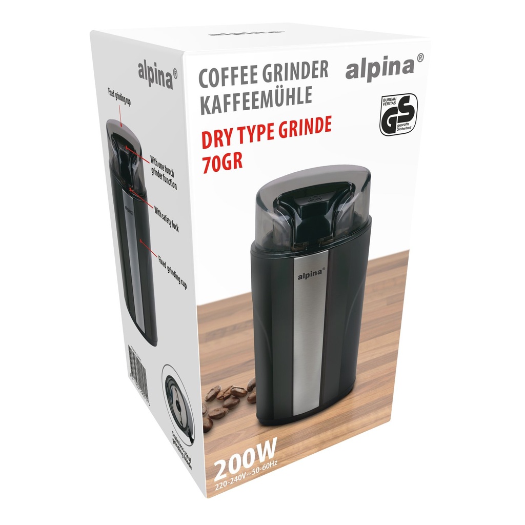 ALPINA Coffee Grinder 200W Black