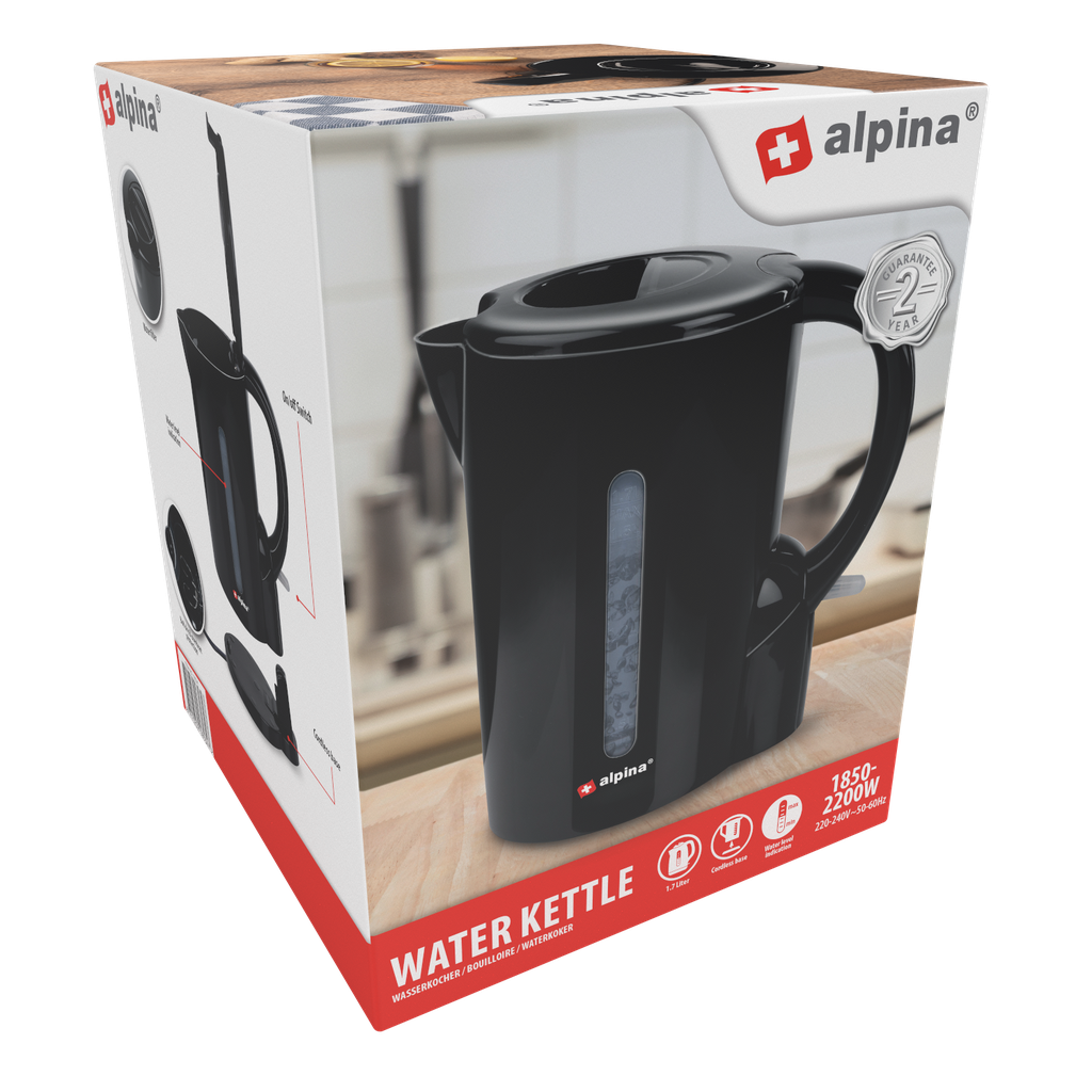 ALPINA Water Kettle 1.7L 2200W Black