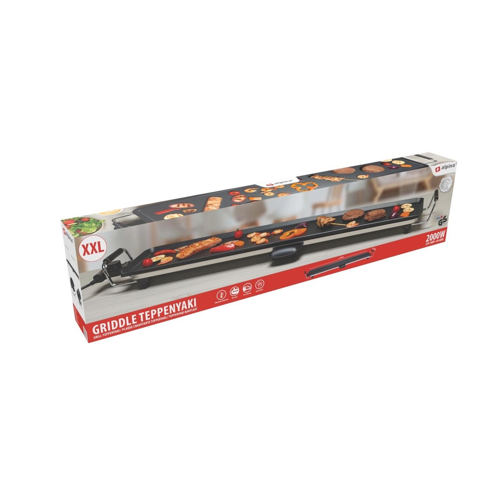 ALPINA Grill Teppanyaki 230V 2000W 100x22cm