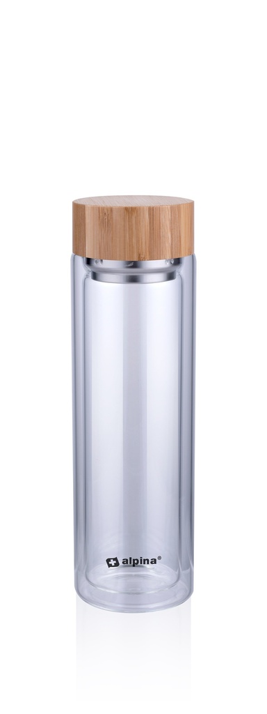 ALPINA Glass Drinking Bottle 450ml Ø7cm