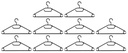 ALPINA Clothes Hangers Open-End Black 40cm - 10 pcs