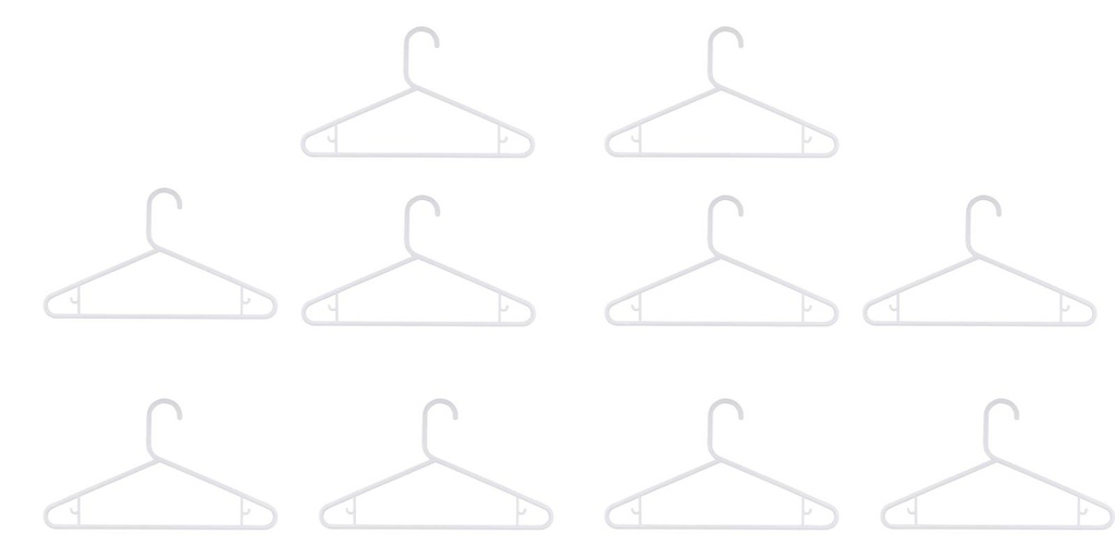 ALPINA Clothes Hanger White 39x22cm - 10 pcs