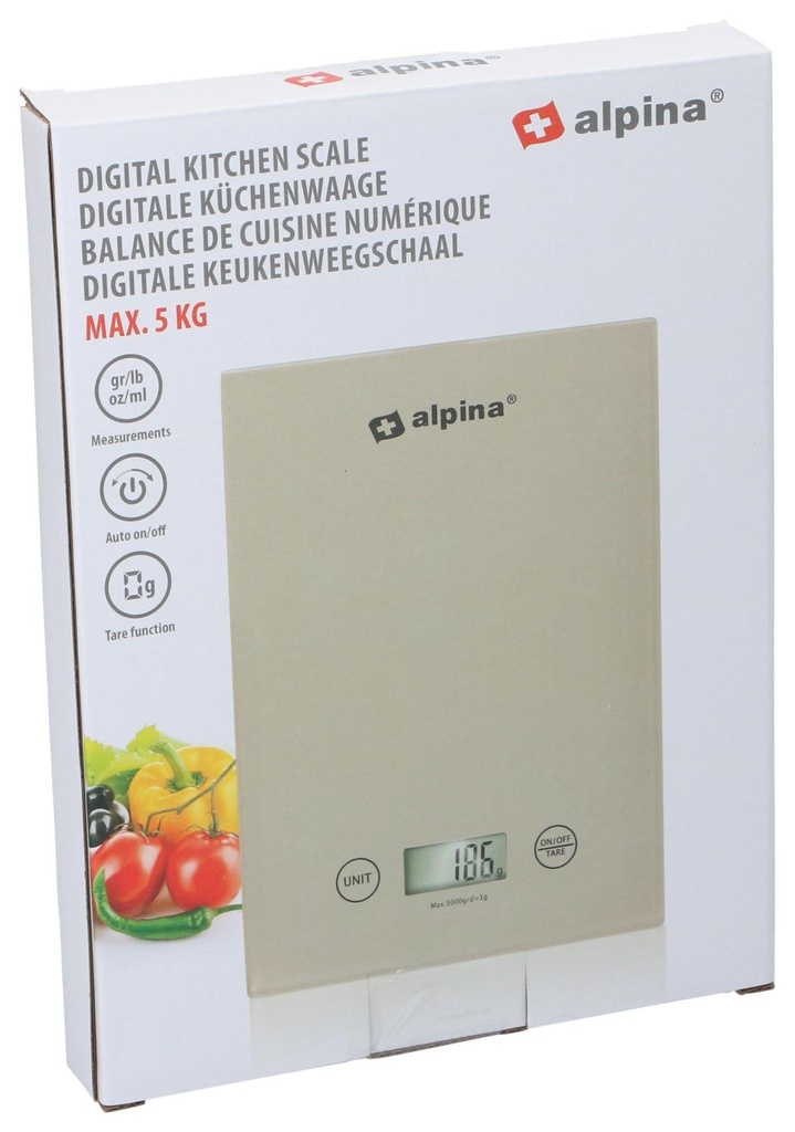 ALPINA Digital Kitchen Scale 5kg