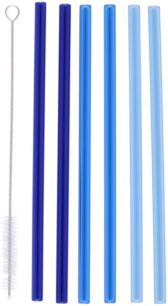 ALPINA Reusable Drinking Straws 20cm Blue