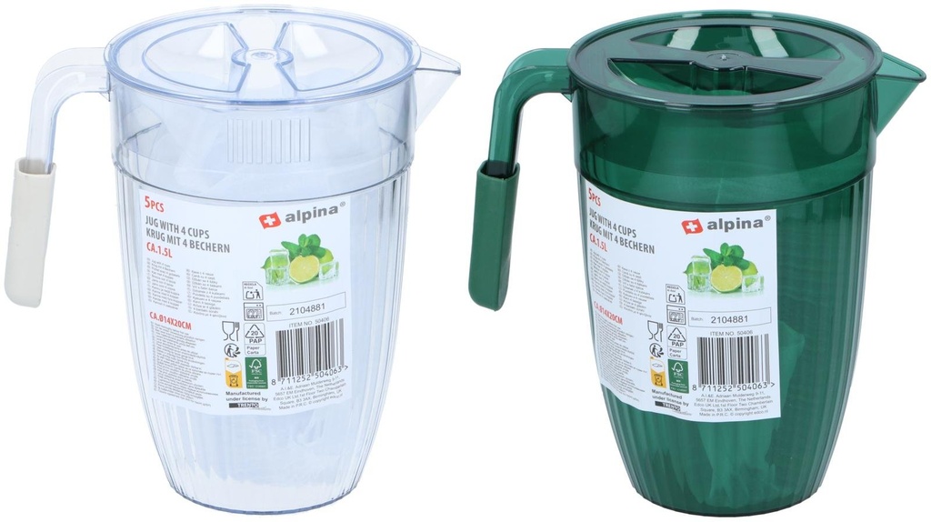 ALPINA Jug with 4 Cups 1.5L