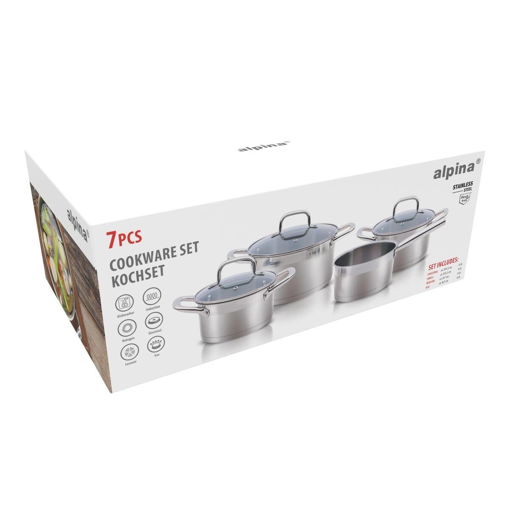 ALPINA Cookware Set 7 Pcs