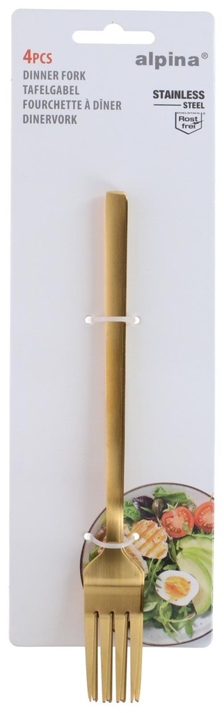 [871125249960] ALPINA Dinner Fork Gold 19.5cm