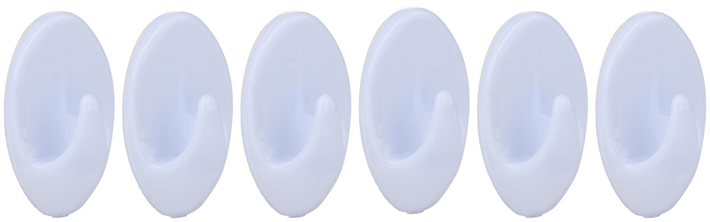 ALPINA Oval Wall Hooks White Self-Adhesive