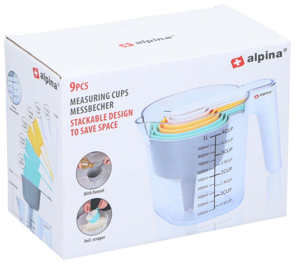ALPINA Measuring Cups With Spoons 1L