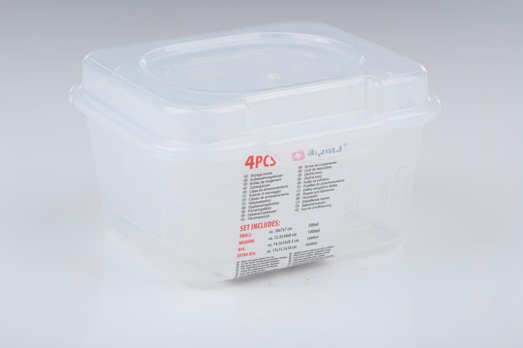 ALPINA Storage Box Transparent 2.64L 17x15.5x10cm