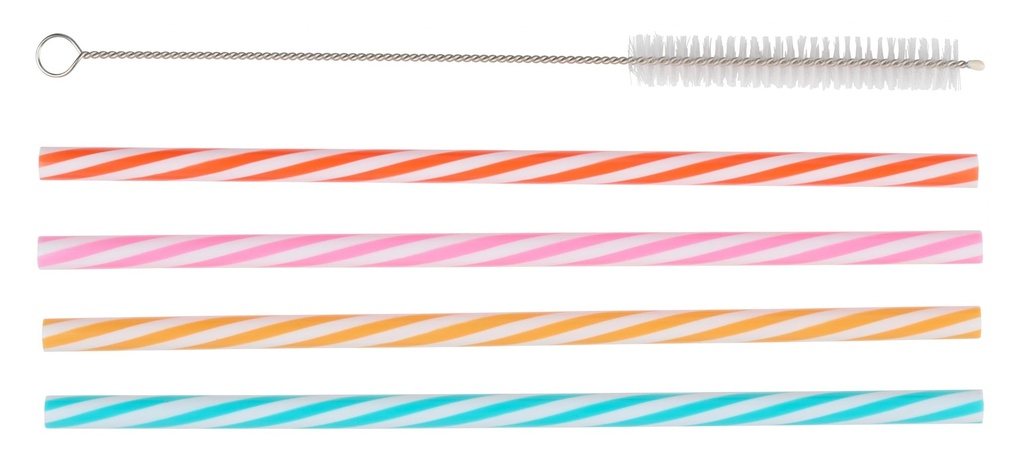 ALPINA Reusable Straws with Cleaning Brush